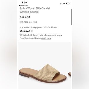 Manolo blahnik Safina woven slides 41